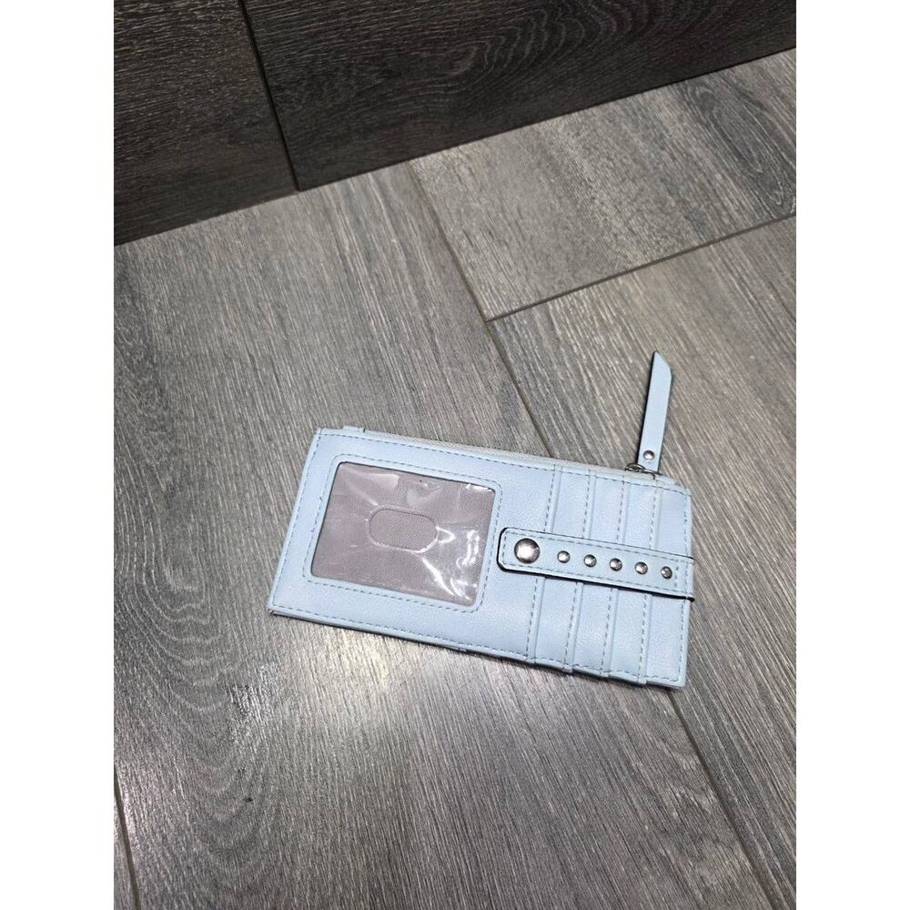 INC Hazell Card Case Mini-Wallet Bluebell Sky-Blue ID-Pocket top-Zip B000613
